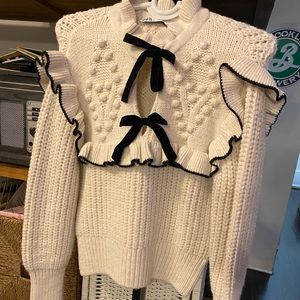 Zara bow knit sweater